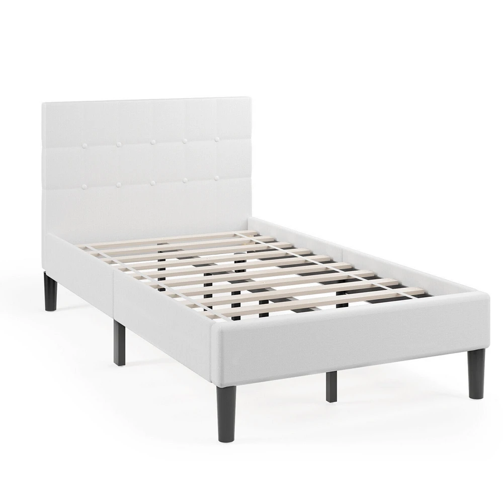 Slickblue Platform Bed with Button Tufted Headboard