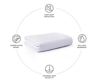 Cariloha Mattress Protector | White | Queen | 100% Waterproof Protection | Viscose Material | Naturally breathable and Moisture wicking