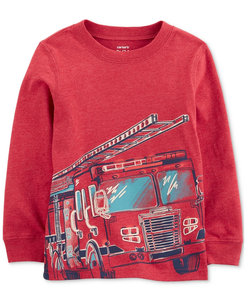 Carter's Toddler Boys Firetruck Print Long-Sleeve T-Shirt