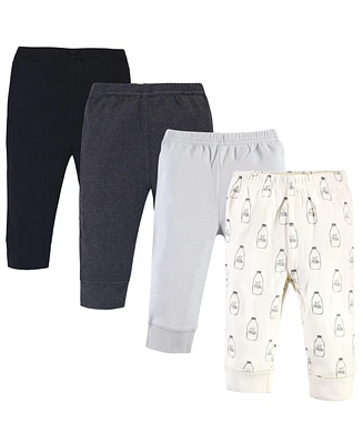 Touched by Nature Baby Boys Organic Cotton Pants 4pk, Milk