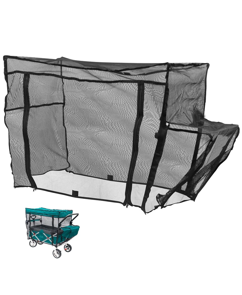 Creative Wagons Mosquito Net Cover: Silver Series Double Stoller Wagon Accessory