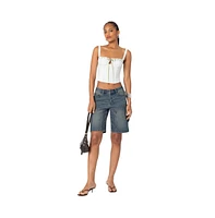 Edikted Women's Carpenter denim bermuda shorts