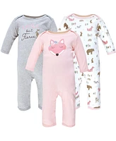 Hudson Baby Baby Girls Cotton Coveralls Fox