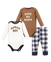 Hudson Baby Boys Long-Sleeve Bodysuits and Pants, Brown navy mamas - boy long