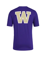 Adidas Men's Purple Washington Huskies Reverse Retro Baseball 2 Hit T-Shirt