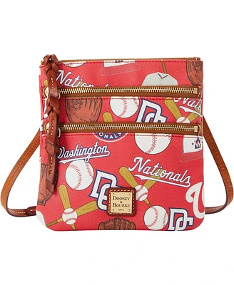 Dooney & Bourke Washington Nationals Game Day Triple Zip Crossbody Purse