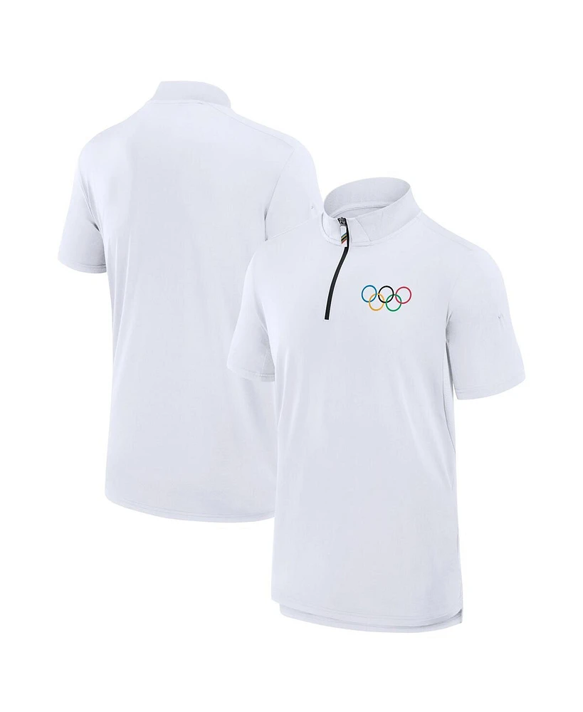 Fanatics Men's White Olympic Games Union Bar Quarter-Zip Polo Shirt