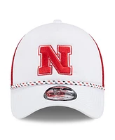 New Era Men's White/Scarlet Nebraska Huskers Court Sport Foam A-Frame 9FORTY Adjustable Trucker Hat