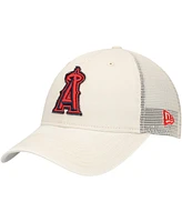 New Era Men's Stone Los Angeles Angels Game Day 9TWENTY Adjustable Trucker Hat