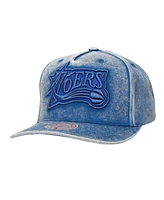 Mitchell & Ness Men's Blue Philadelphia 76ers Washed Out Tonal Logo Snapback Hat