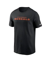 Nike Men's Black Cincinnati Bengals Primetime Wordmark Essential T-Shirt