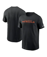 Nike Men's Black Cincinnati Bengals Primetime Wordmark Essential T-Shirt