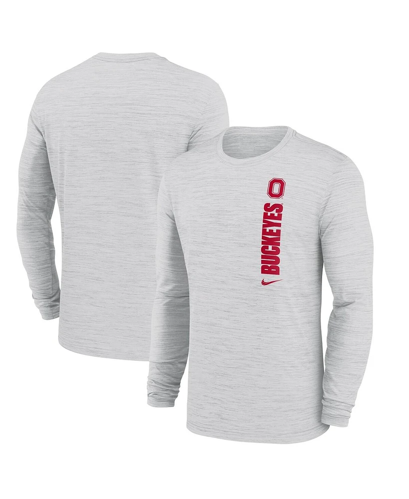 Nike Men's Ohio State Buckeyes 2024 Sideline Velocity Performance Long Sleeve T-Shirt