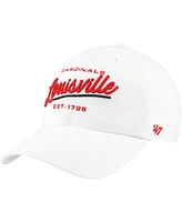 '47 Brand Women's White Louisville Cardinals Sidney Clean Up Adjustable Hat