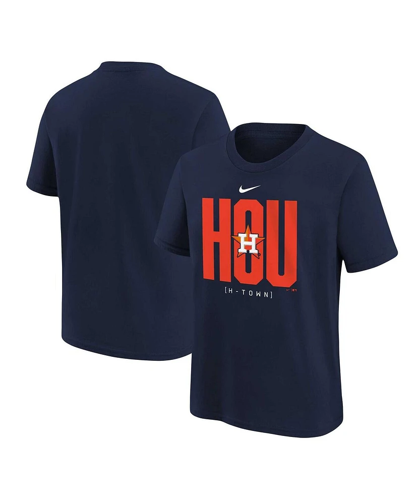 Nike Big Boys and Girls Navy Houston Astros Scoreboard T-Shirt