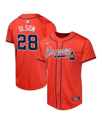 Nike Big Boys and Girls Matt Olson Red Atlanta Braves Alternate Limited Player Jersey