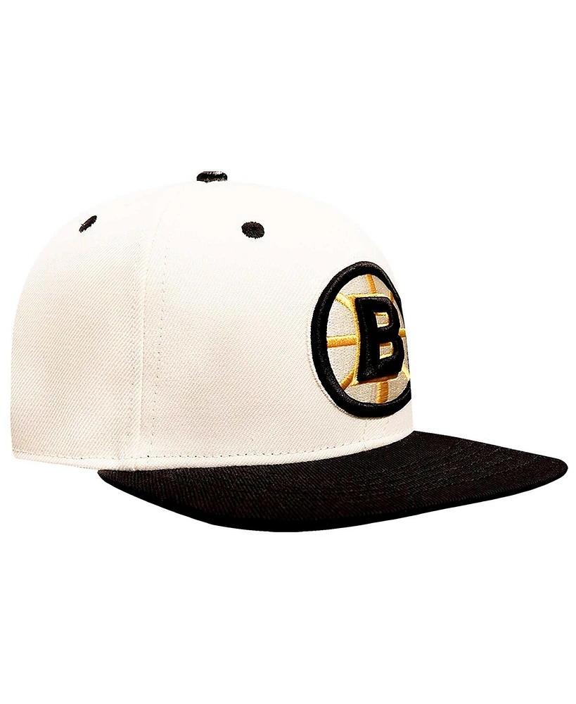 Pro Standard Men's Cream Boston Bruins Retro Classic Logo Snapback Hat