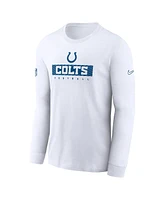 Nike Men's White Indianapolis Colts Sideline Performance Long Sleeve T-Shirt