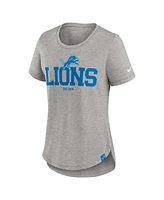 Nike Women's Heather Charcoal Detroit Lions Fashion Tri-Blend T-Shirt