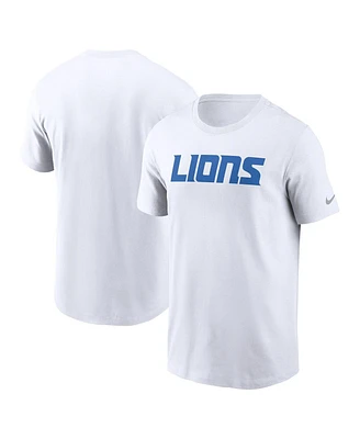 Nike Men's White Detroit Lions Primetime Wordmark Essential T-Shirt