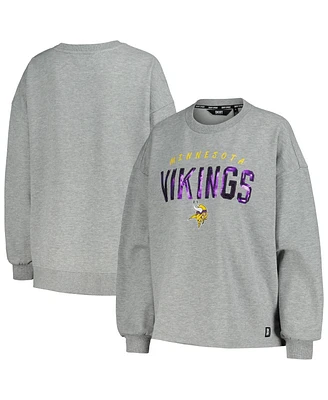 Dkny Sport Women's Heather Charcoal Minnesota Vikings Penelope Pullover Sweatshirt