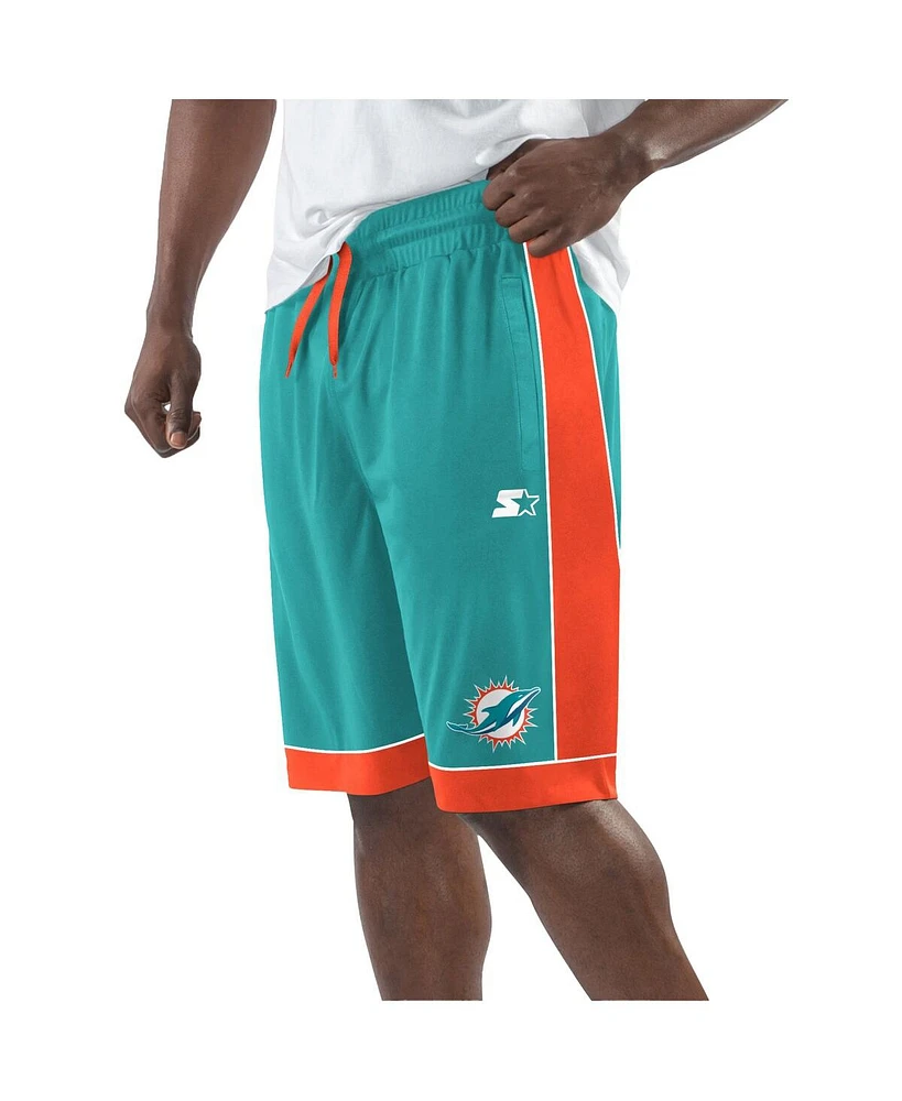 Starter Men's Aqua/Orange Miami Dolphins Fan Favorite Fashion Shorts