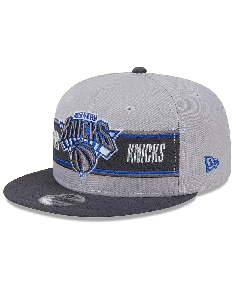 New Era Men's Gray/Charcoal New York Knicks 2024 Nba Draft 9FIFTY Snapback Hat