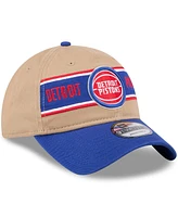 New Era Men's Tan/Blue Detroit Pistons 2024 Nba Draft 9TWENTY Adjustable Hat