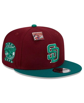 New Era Men's Cardinal/Green San Diego Padres Strawberry Big League Chew Flavor Pack 9FIFTY Snapback Hat