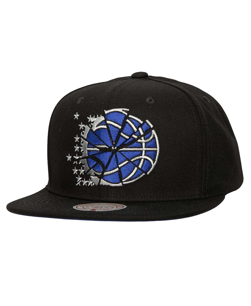 Mitchell & Ness Men's Black Orlando Magic Shattered Snapback Hat