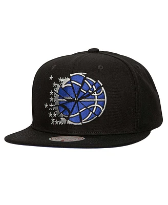 Mitchell & Ness Men's Black Orlando Magic Shattered Snapback Hat