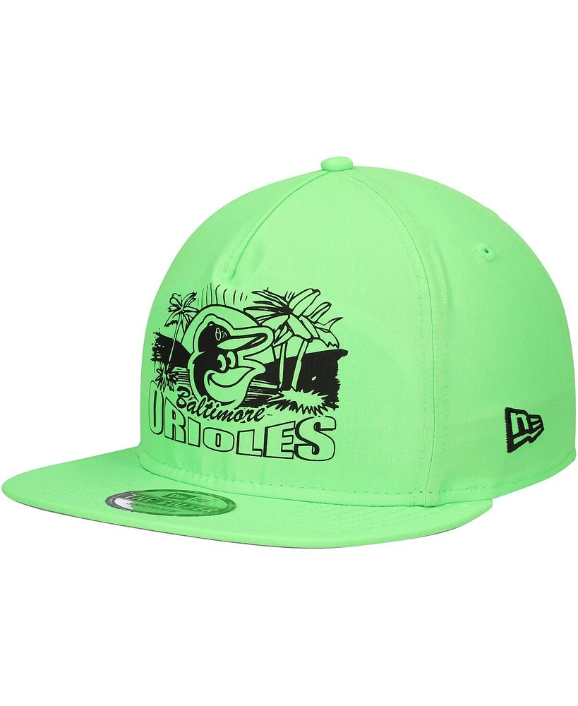 New Era Men's Green Baltimore Orioles Neon Golfer Snapback Hat