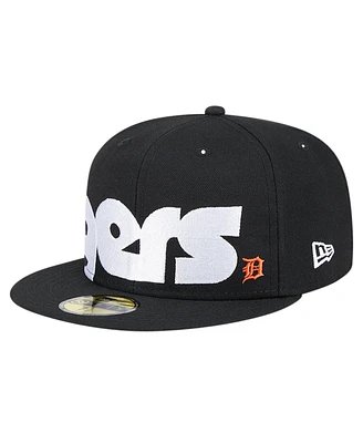 New Era Men's Black Detroit Tigers Checkered Undervisor 59FIFTY Fitted Hat