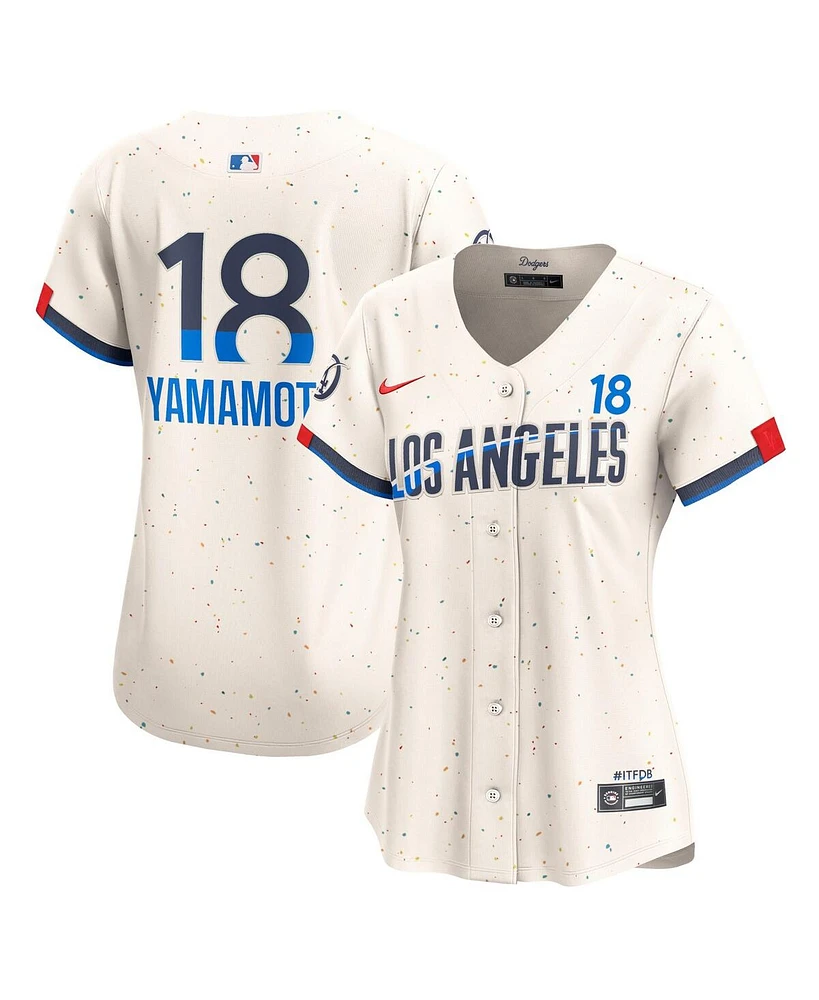 Nike Women's Yoshinobu Yamamoto Cream Los Angeles Dodgers 2024 City Connect Limited Player Jersey