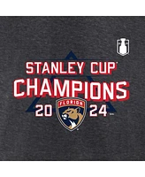 Fanatics Men's Heather Charcoal Florida Panthers 2024 Stanley Cup Champions Schedule T-Shirt