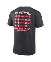 Fanatics Men's Heather Charcoal Florida Panthers 2024 Stanley Cup Champions Schedule T-Shirt