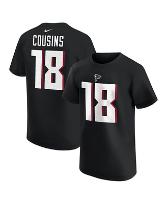 Nike Big Boys and Girls Kirk Cousins Black Atlanta Falcons Player Name Number T-Shirt