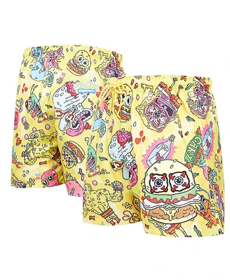 Freeze Max Men's Yellow SpongeBob SquarePants Krabby Patty Bob Shorts