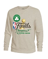 Majestic Threads Men's Cream Boston Celtics 2024 Nba Finals Champions Tri-Blend Pullover Sweatshirt