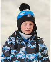 Deux par Boy Peruvian Knit Hat Royal Blue Bears And Black - Toddler|Child