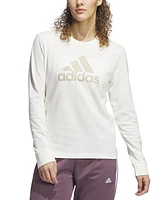 adidas Women's Classic Logo Long-Sleeve Cotton T-Shirt