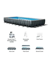 Intex 32' x 16' x 52" Rectangular Ultra Xtr Frame Above Ground Swimming Pool Set