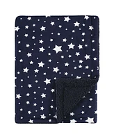 Hudson Baby Unisex Baby Plush Blanket, Navy Star, One Size