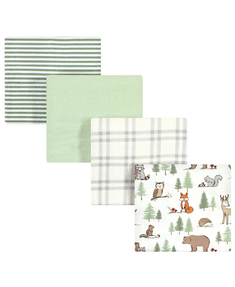 Hudson Baby Infant Boy Cotton Flannel Receiving Blankets, Forest Animals, One Size