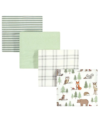 Hudson Baby Infant Boy Cotton Flannel Receiving Blankets, Forest Animals, One Size