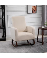 Homcom Breathable Linen Fabric Side Chair/Living Room Chair with Thick Padded Seats