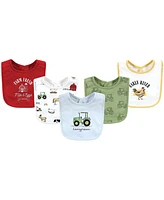 Hudson Baby Infant Boys Cotton Bibs, Boy Farm, One Size