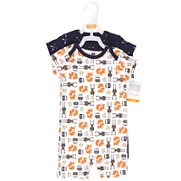 Hudson Baby Boys Cotton Rompers, Forest