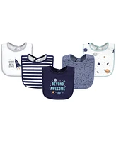 Hudson Baby Infant Boys Cotton Bibs, Space, One Size