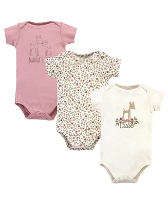 Hudson Baby Baby Girls Cotton Bodysuits, Fawn Cutie